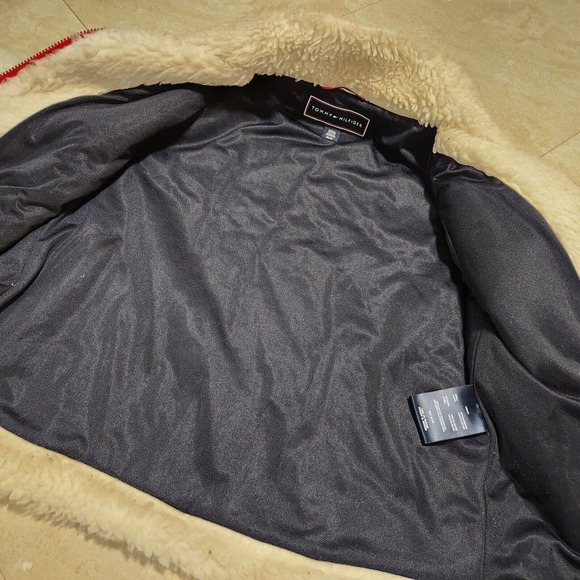 Tommy Hilfiger Womens M Medium Sherpa Fleece Deep Pile Furry Sweatshirt Jacket - Picture 14 of 16